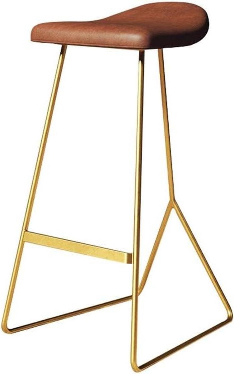 Bar Kruk - Zitje Tafel - Comfortabel Zitten - Gouden Frame - 65 Cm - Goud
