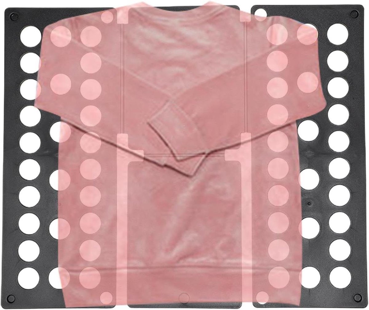 Opvouwbare kledingplank - Was organizer - Kleding netjes vouwen - Verstelbaar en efficiënt - 40 x 48 cm - Zwart