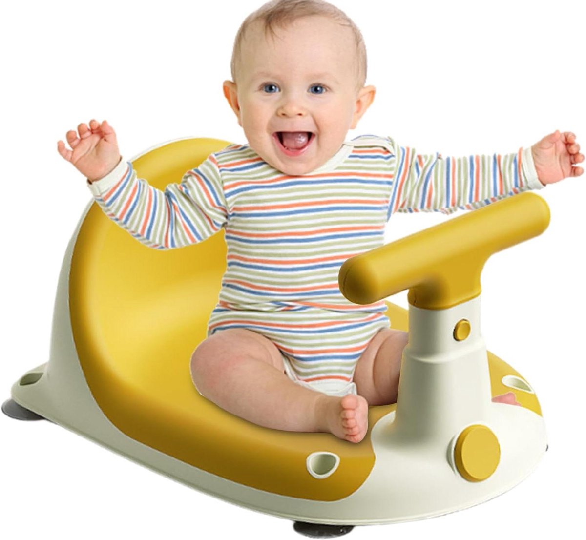 Badzitje voor kinderen - Kinderbadstoel - Veilig badderen - Ergonomisch ontwerp - 37 cm - Geel