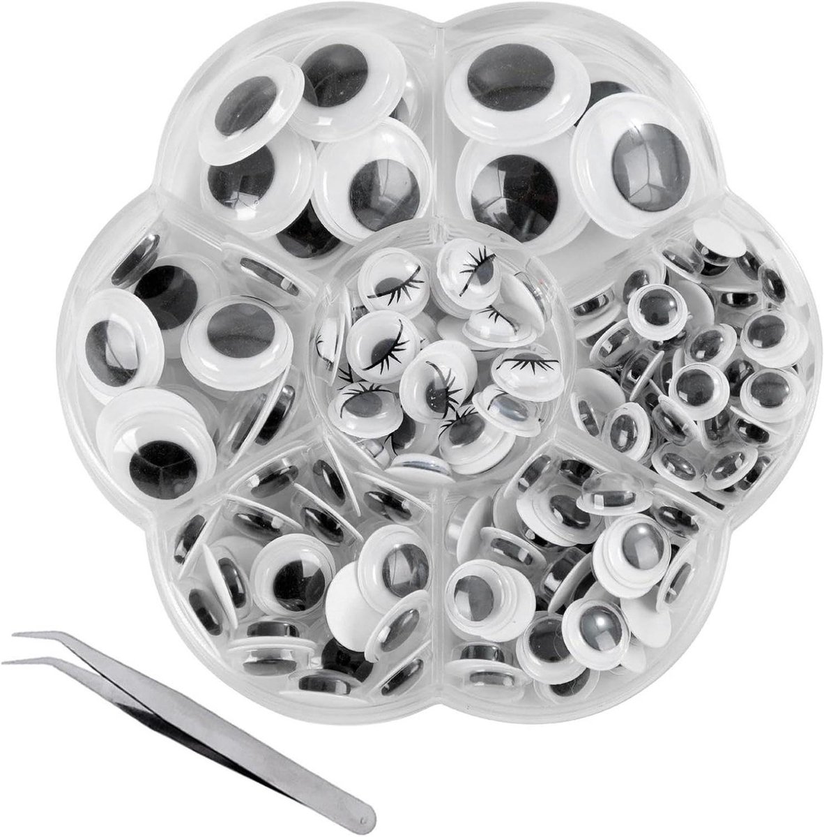 Zelfklevende Ogen - Wiggle Eyes - Ambachten Maken - Met Pincet - 0.8-2 cm - Multicolor