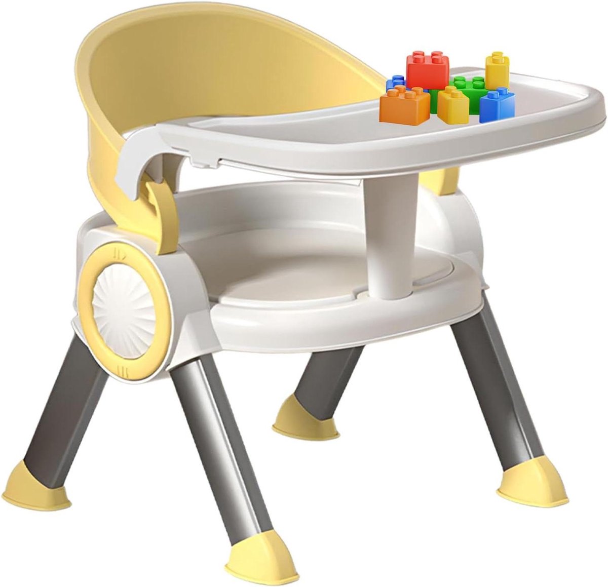 Kinderstoel - Stoelverhoger baby - Zelfstandig eten - Multifunctioneel ontwerp - 18 x 32 x 18 cm - Geel