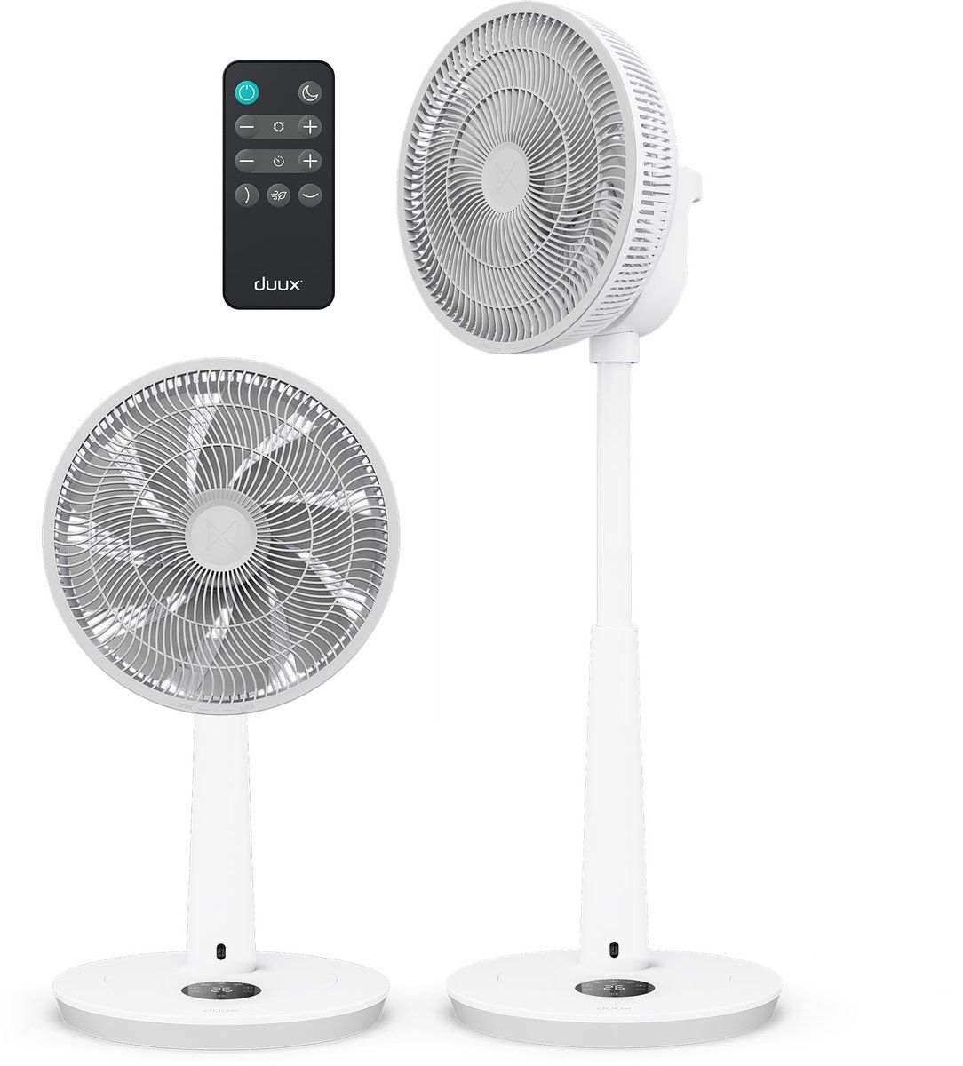Duux Whisper 3 Statiefventilator - Zuinige Ventilator met 26 snelheden, Timer en Nachtmodus - In hoogte verstelbaar (73-95cm) - Horizontale + verticale oscillatie - Wit