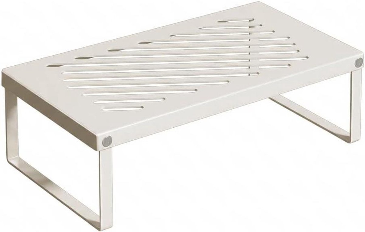 Keuken organizer - Pottenrek houder - Kasten opruimen - Dubbellaags ontwerp - 43 cm - Wit
