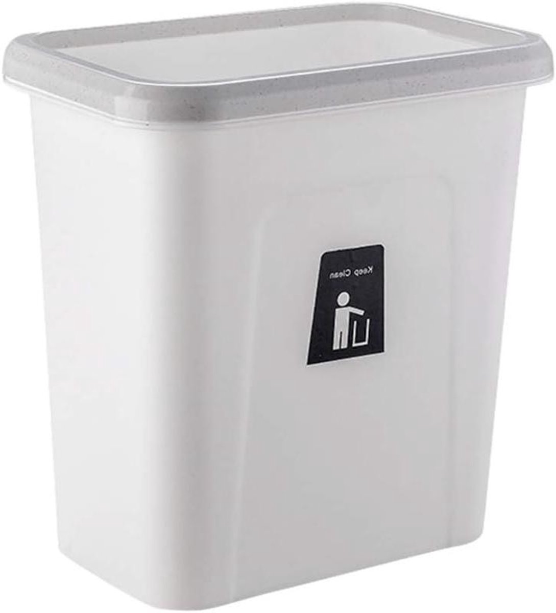 Prullenbak Wandmontage - Afvalbak Keuken - Ruimte Besparen - Zachte Sluiting - 7 Liter - Wit