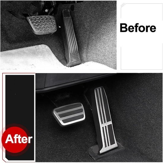 Pedaalhoezen Set - Auto Interieur - Verbeter Rijcomfort - Geen Boren Installatie - One Size - Zilver — afbeelding 3