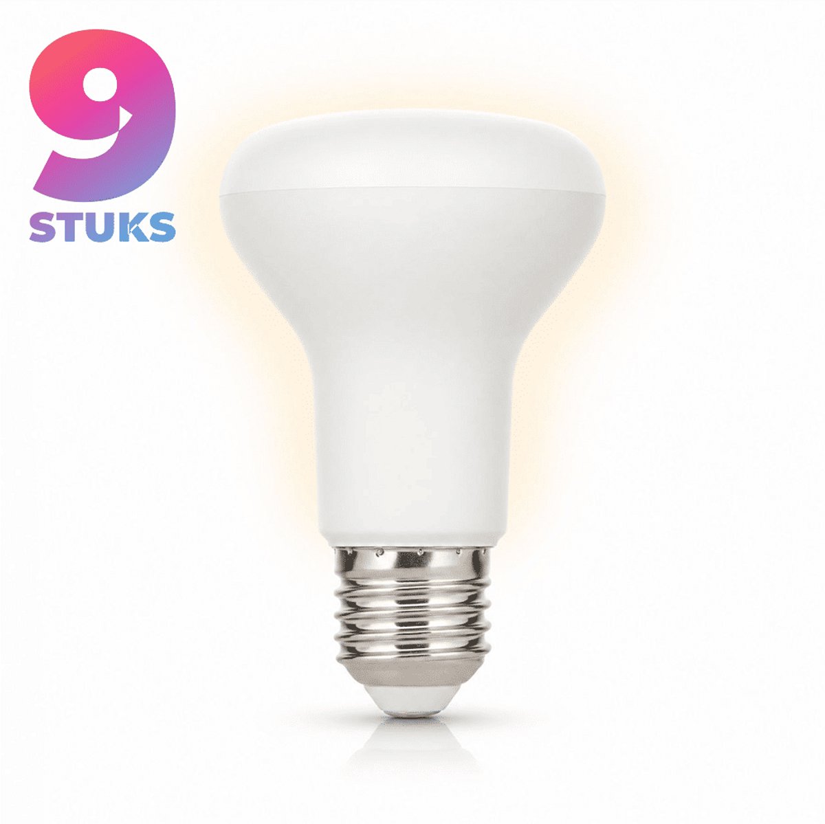 9x Reflector Spaarlamp E27 - 11W - Warm Wit Licht (2700K) - 660 lm - 8 jaar - Niet Dimbaar - R63