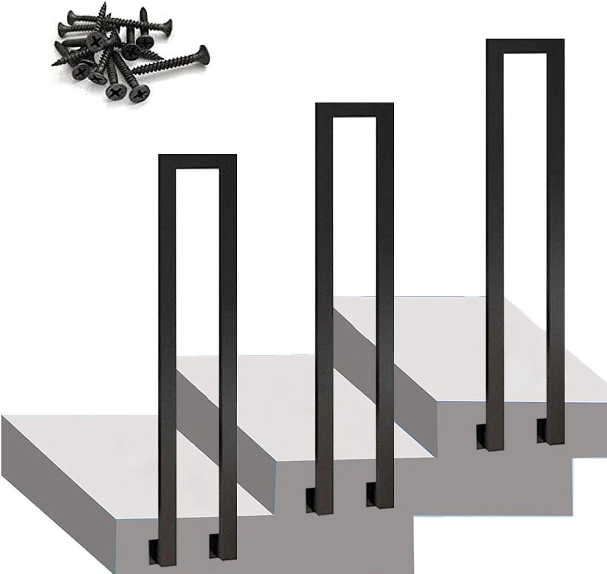 Smeedijzeren Leuning - Trapleuning Kit - Veilig Traplopen - Stevig Metaal - 50cm - Zwart