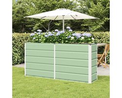 Moderne bloempot - Plantenbak staal - Terras decoratie - Industriële look - 160 x 75 cm - Groen