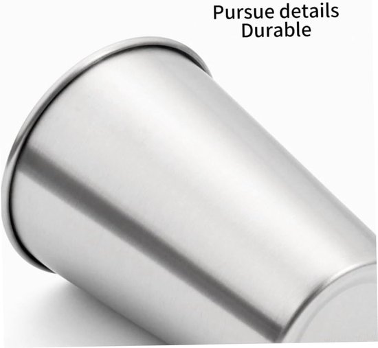 Rvs Cup Metalen Drinken Glas Mok Beer Pint Tumbler Stapelbaar Herbruikbare voor Camping Wandelen Indoor Kids 500ml Zilver 4 STKS — afbeelding 3