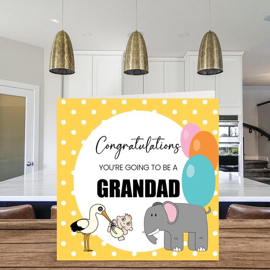 New Baby Card Unisex - Baby Announcement Grandpa - Congratulations Baby Cards Newborn, Well Done Congratulations New Baby Cards, Welcome To The World Home Gifts, 145mm x 145mm Baby — afbeelding 5