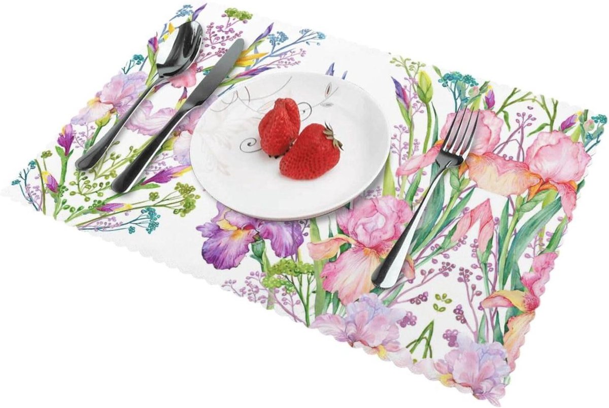 Placemats Set - Tafelmatten - Eettafel Beschermen - Hittebestendig Waterdicht - 45x30 cm - Wit
