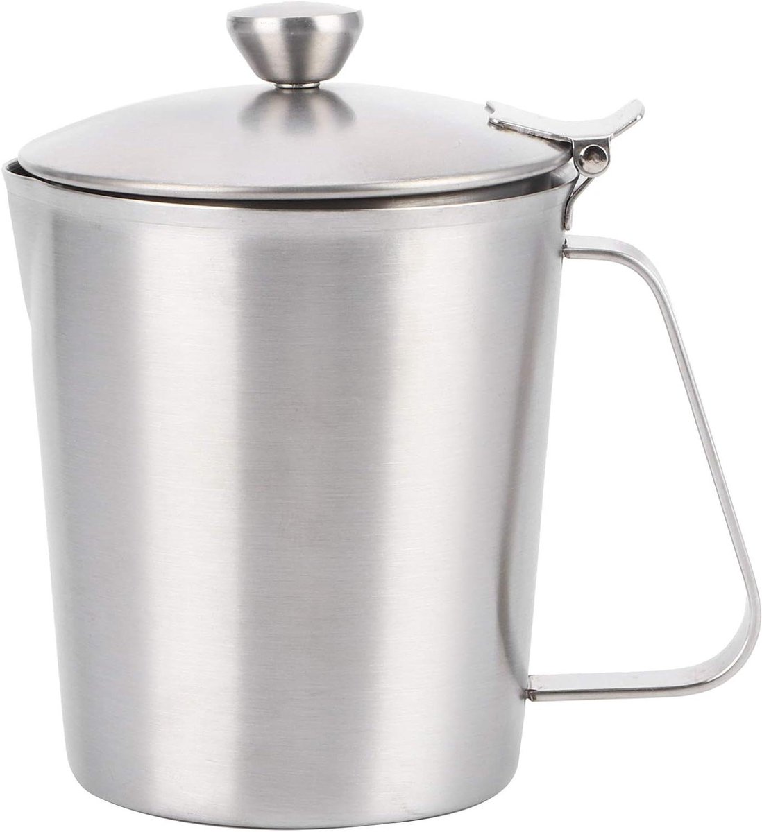 Melkopschuimkan - Koffie Maatbeker - Latte Art Maken - Met Deksel - 500ml - Zilver