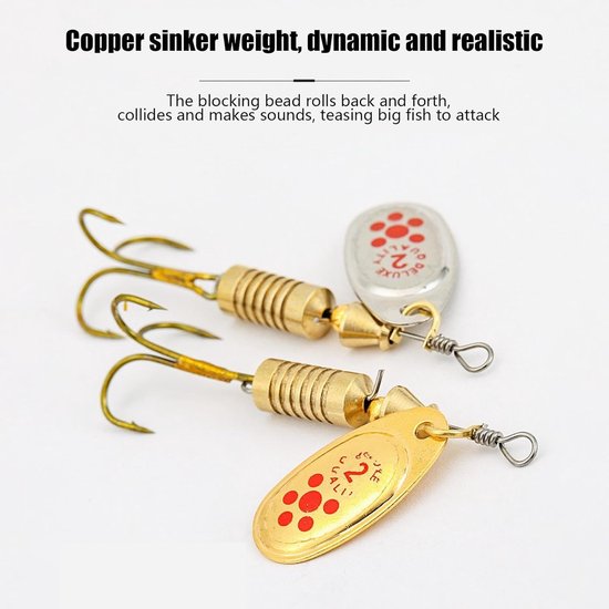 Fishing Spinner Bait - 10 Stuks, Spinner Baits Metalen Kunstaas Voor Baars, Hoogreflecterende Uitrusting Met Drie Haken Voor Offshore Rivieren Meren Watersport — afbeelding 5