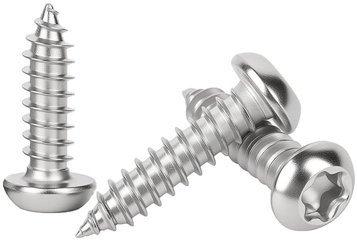 Roestvrijstalen Zelftappende Schroeven M4 x 20 mm met Cilinderkop - 60 Stuks voor Bouw en Klussen