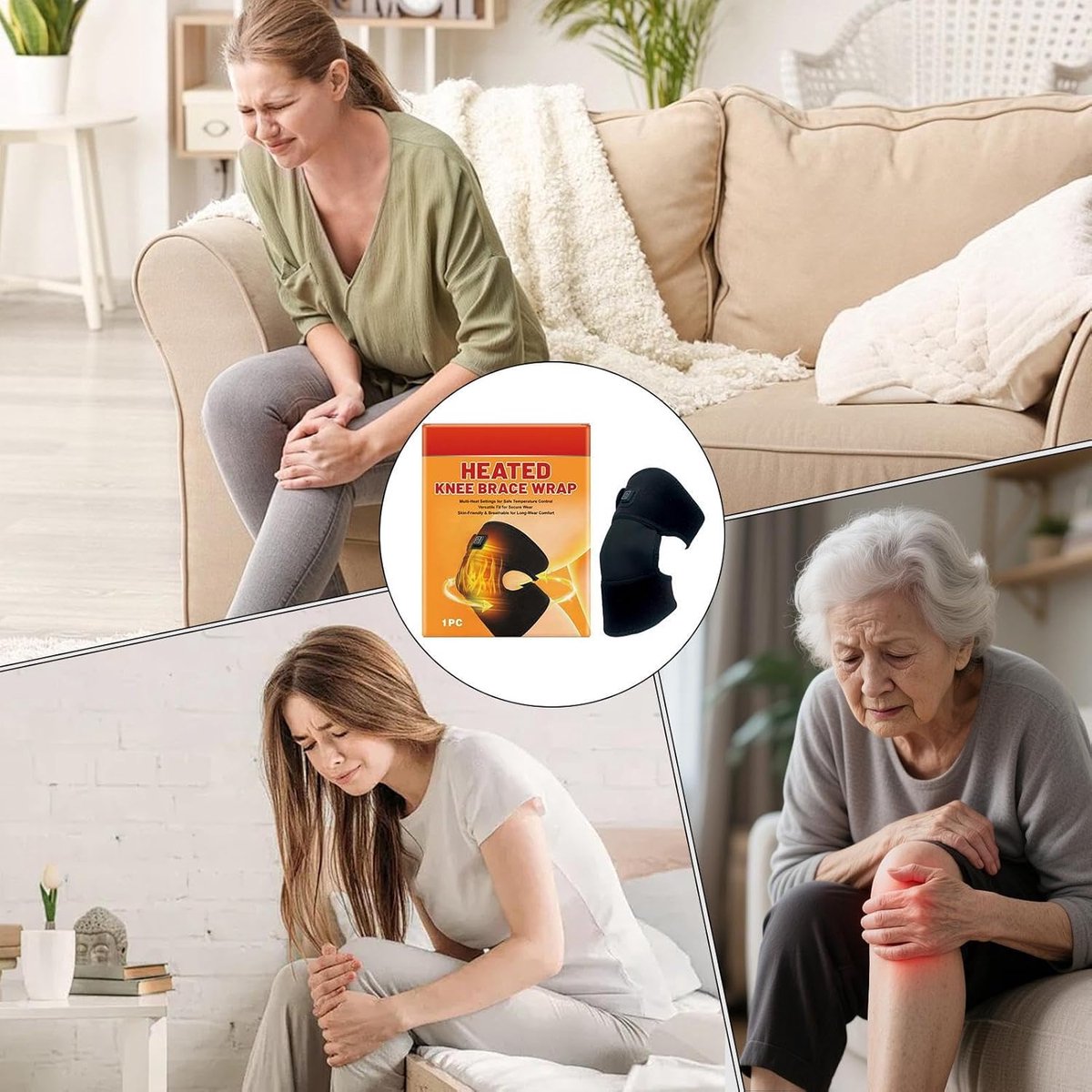 Verwarmde Knie Massager | Draagbare Verwarmende Knieband,2 Trillingsstanden Been Massage | Voor Mannen Vrouwen Senioren Winter Kou Verlichting — cadeau in Cadeau-ideeën - foto 4