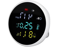 Allecto - Spacnana CO2 Temperatuur en Vochtigheid Monitor - Real-time Meting met Alarm, 400-5000 PPM