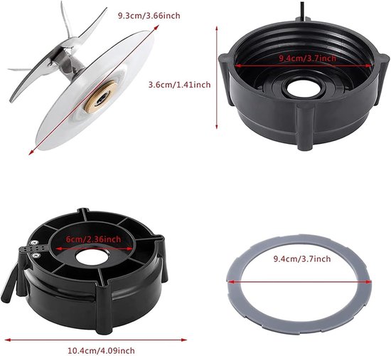 Vervangende Blendermessen - Blender Onderdelen - Glad Mixen - Kosteneffectieve Reparatie - 2 Stuks - Zwart — afbeelding 3