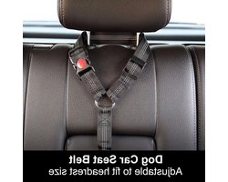 Autogordel Voor Honden - Veiligheidsriem Auto - Veilig Reizen - Elastische Buffer - Verstelbaar - Zwart