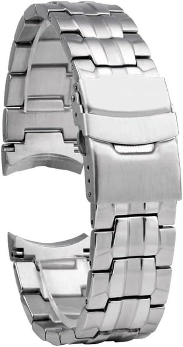 Horlogeband RVS - Armband Horloge - Dagelijks Gebruik - Roestvrij Staal - 22.5 cm - Zilverkleurig