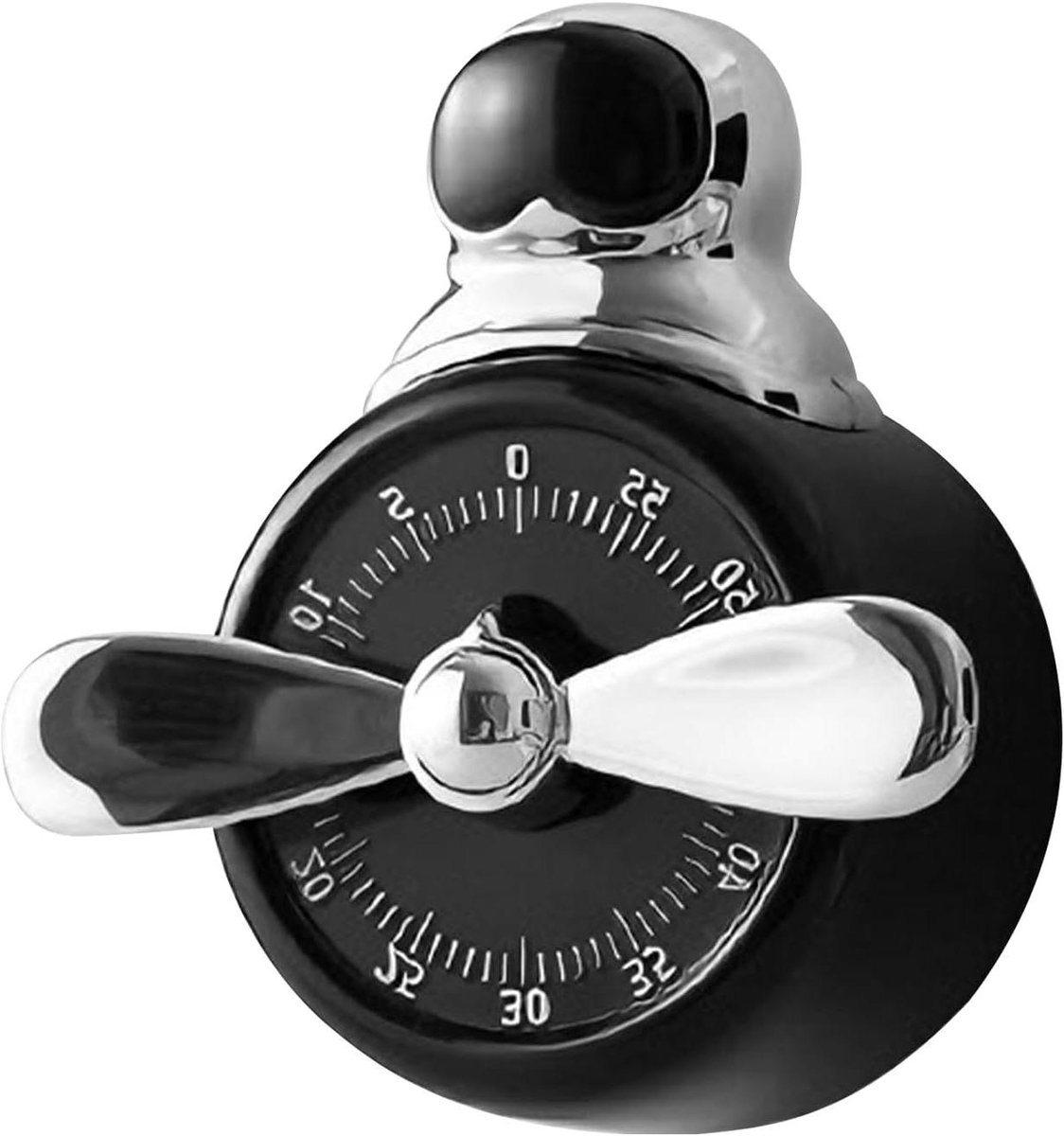 Magnetische timer - Kookwekker - Tijdmanagement - Luide mechanische wekker - 10 cm breed - Zwart