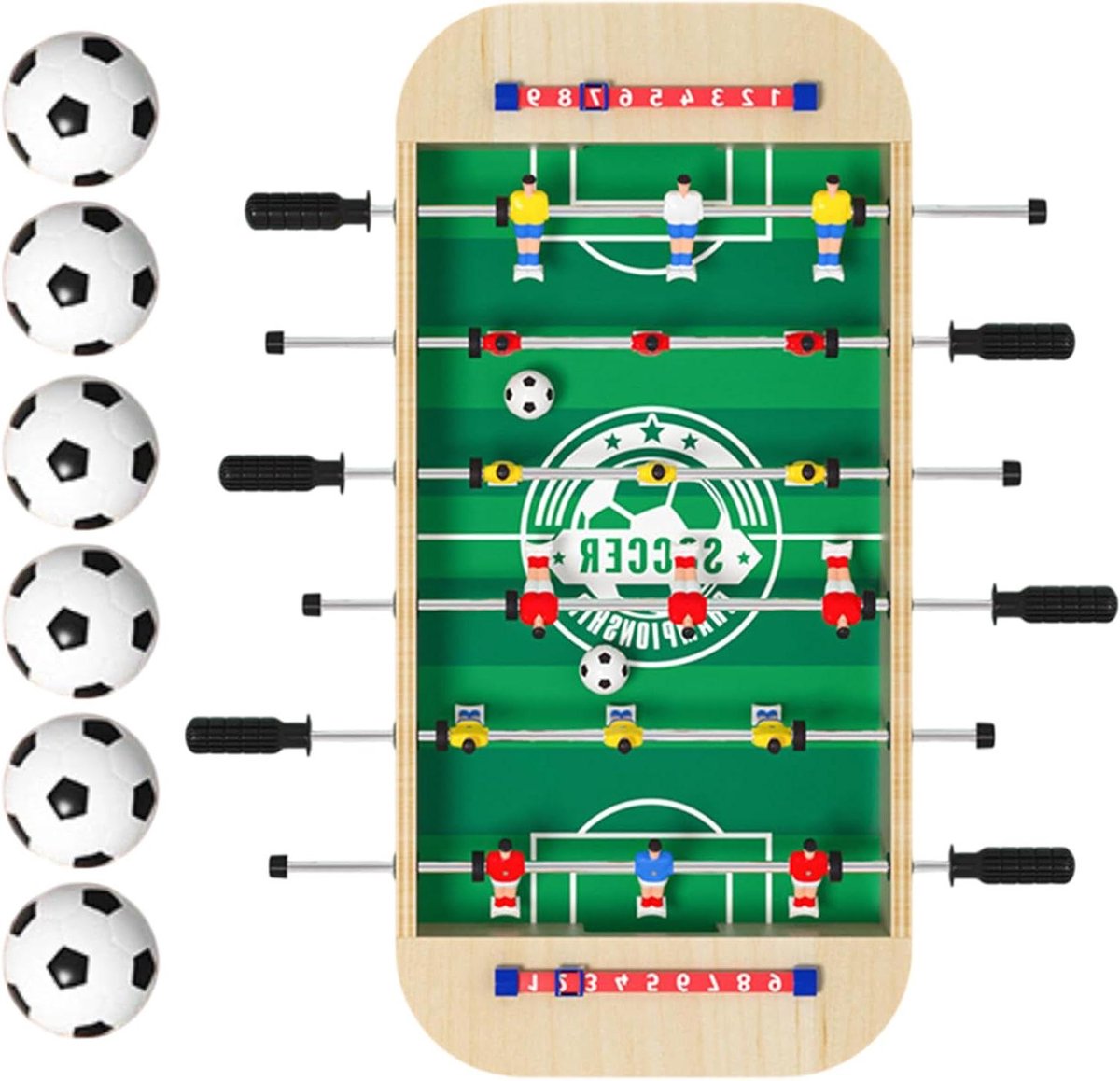 Tafelvoetbalspel Kinderen - Mini Voetbalbord - Gezinsentertainment - Draagbaar Houten Ontwerp - 54 x 27 x 10 cm - Niet gespecificeerd