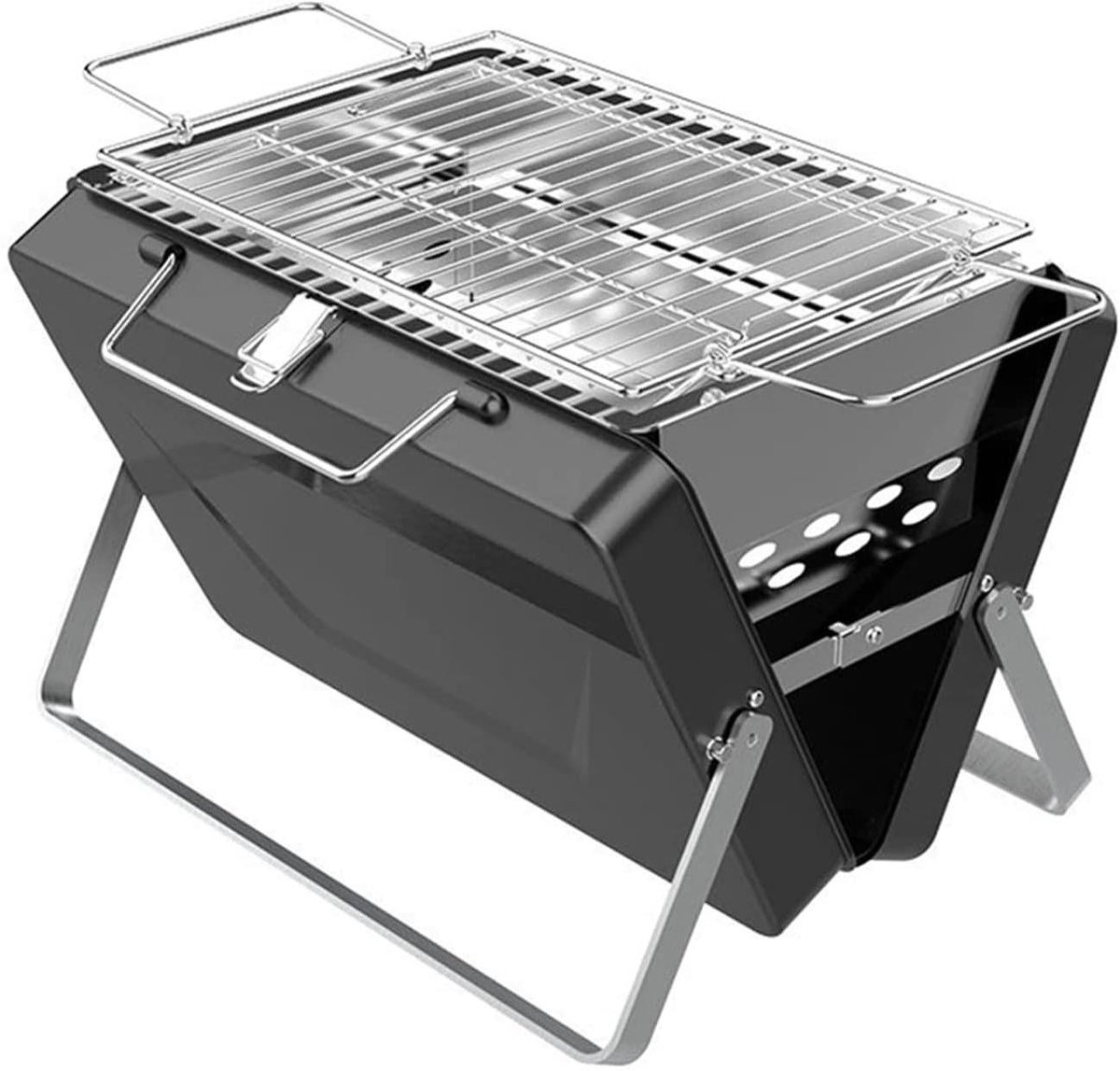 Houtskool Grill - Draagbare Oven - Buiten Koken - Opvouwbaar Ontwerp - 22x30x22 cm - Zwart