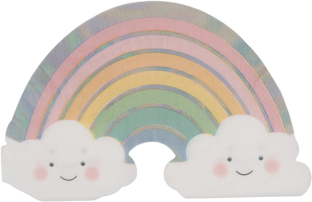 Clayre & Eef Servetten Papier Set van 20 33x33 cm Wit Papier