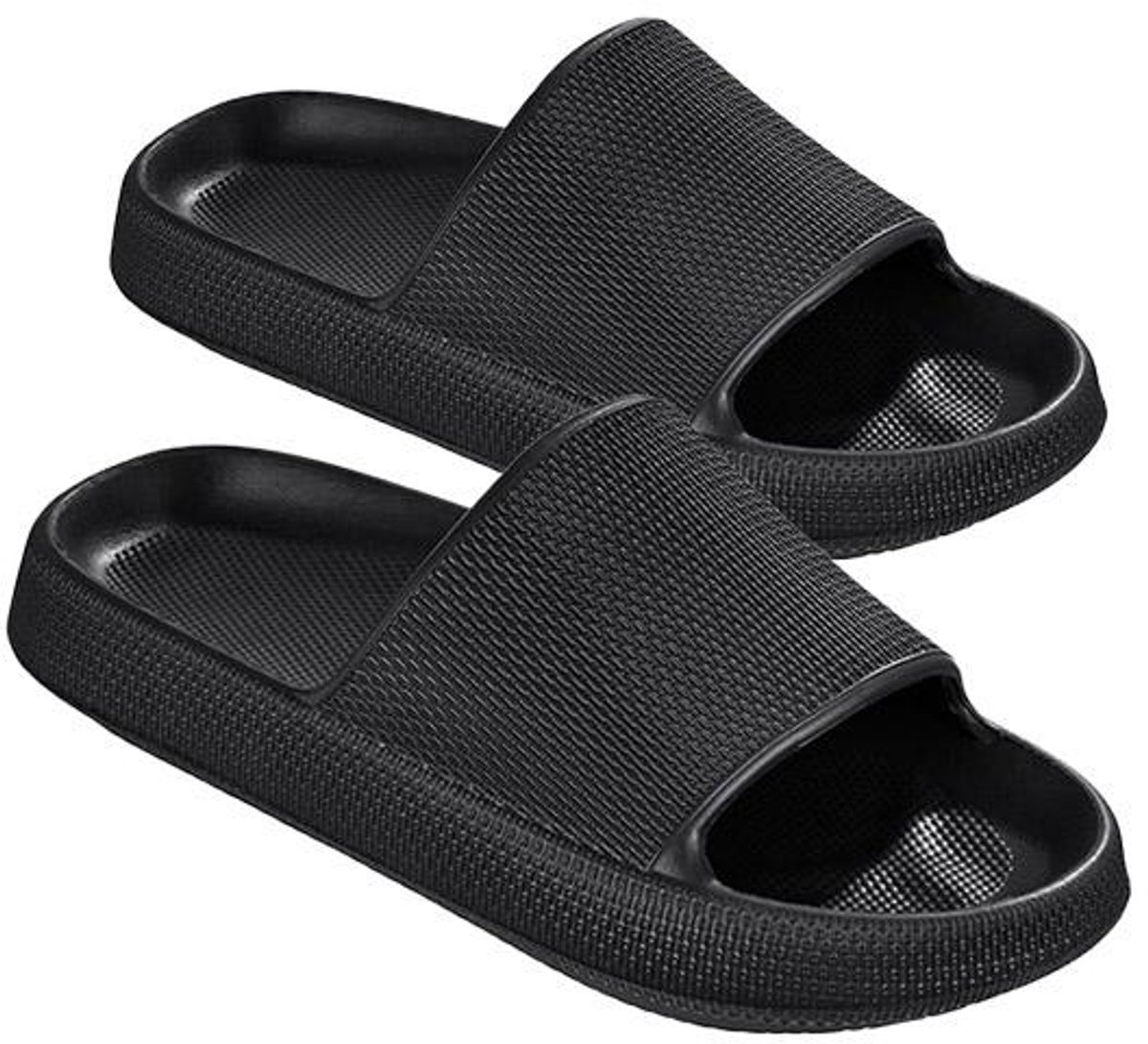 BECO heren badslippers Airkiss easy | zwart | maat 40-41
