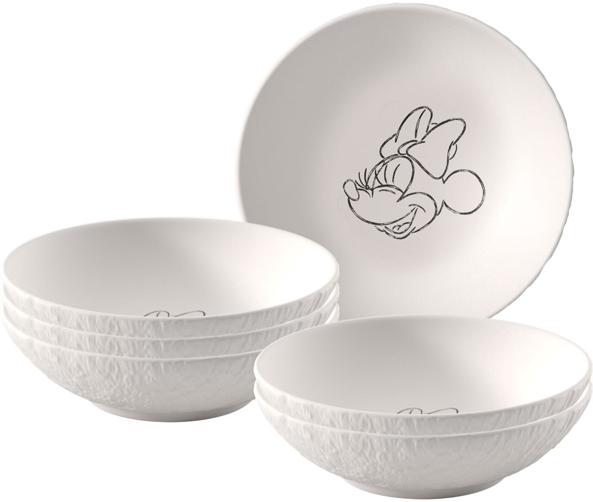Dessertschalen Manufacture Rock Blanc - Mickey Mouse ø 13,2 cm Set van 6