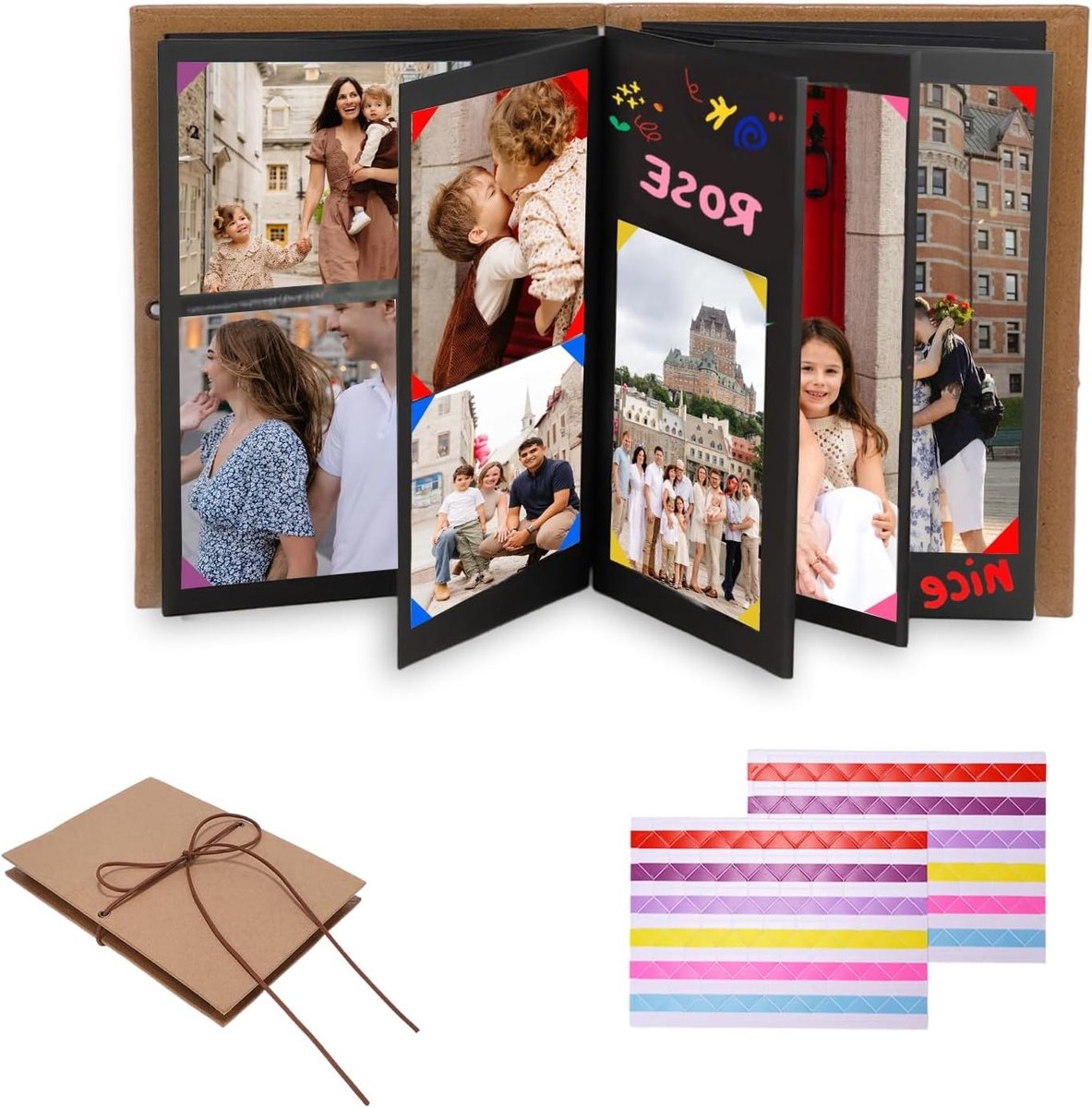 15 cm Fotoalbum voor DIY Scrapbook, Fotoboek als Afstudeercadeau, Verjaardagscadeau of Trouwen (34 Pagina's, 21 x 15 cm)
