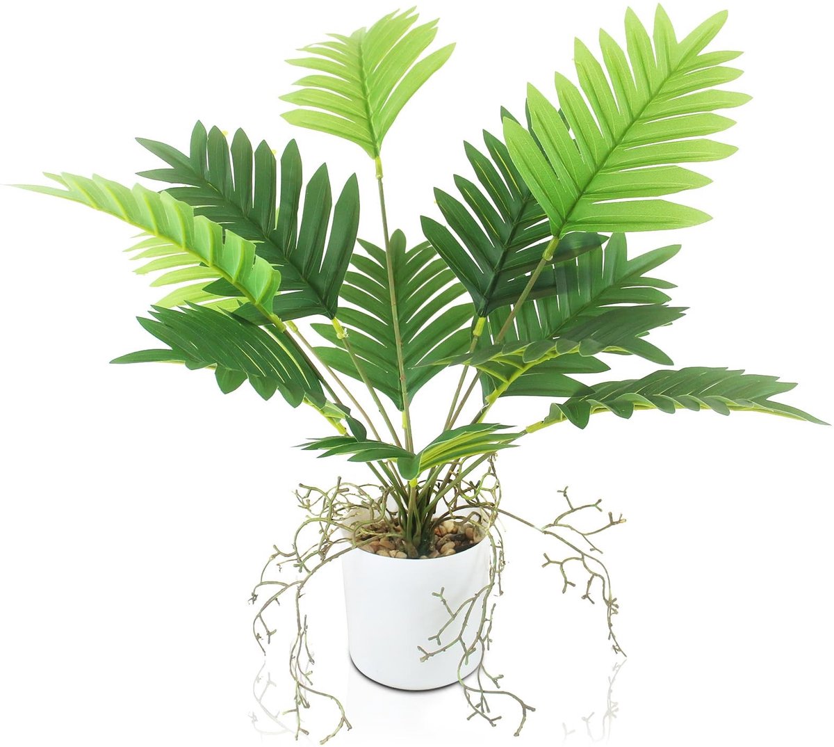 aladdien - Areca Kunstplant - Decoratieve Kunstplanten - Perfect voor Binnen - 45 cm - Plastic Plant - Geschikt voor Woonkamer en Badkamer