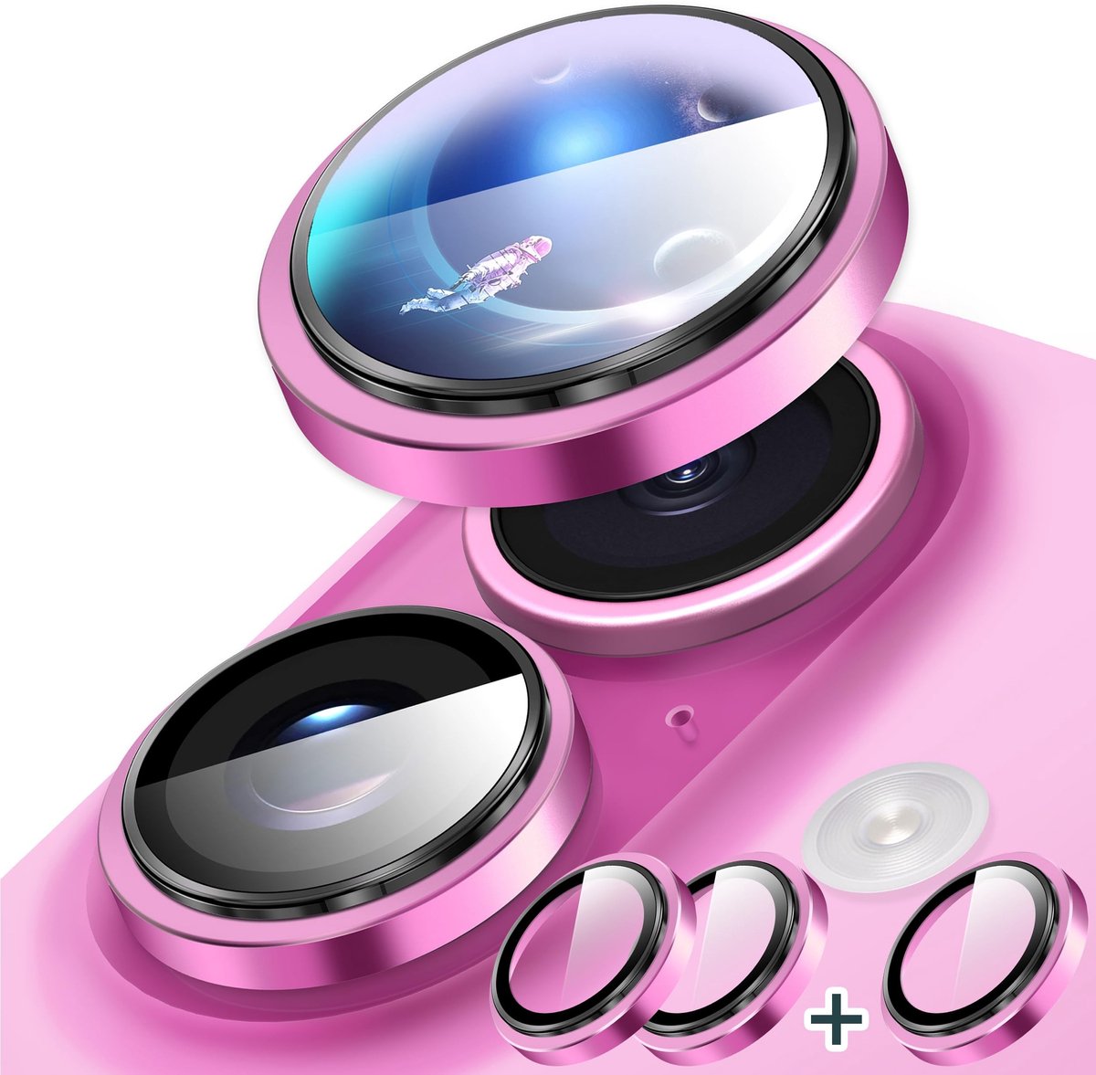 Allecto - Diruite Camera Lens Protector - HD Glas - Aluminium Frame - Camerabescherming - Geschikt voor iPhone 16/16 Plus - Lensbeschermers