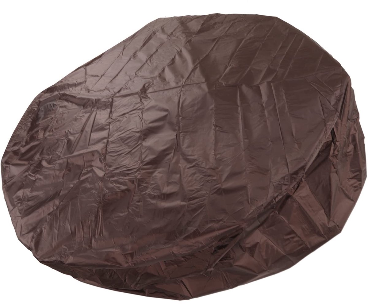 Ronde Badkuip Deksel - Waterdichte Outdoor SPA Cover met Trekkoord - Bruin - 190x90cm