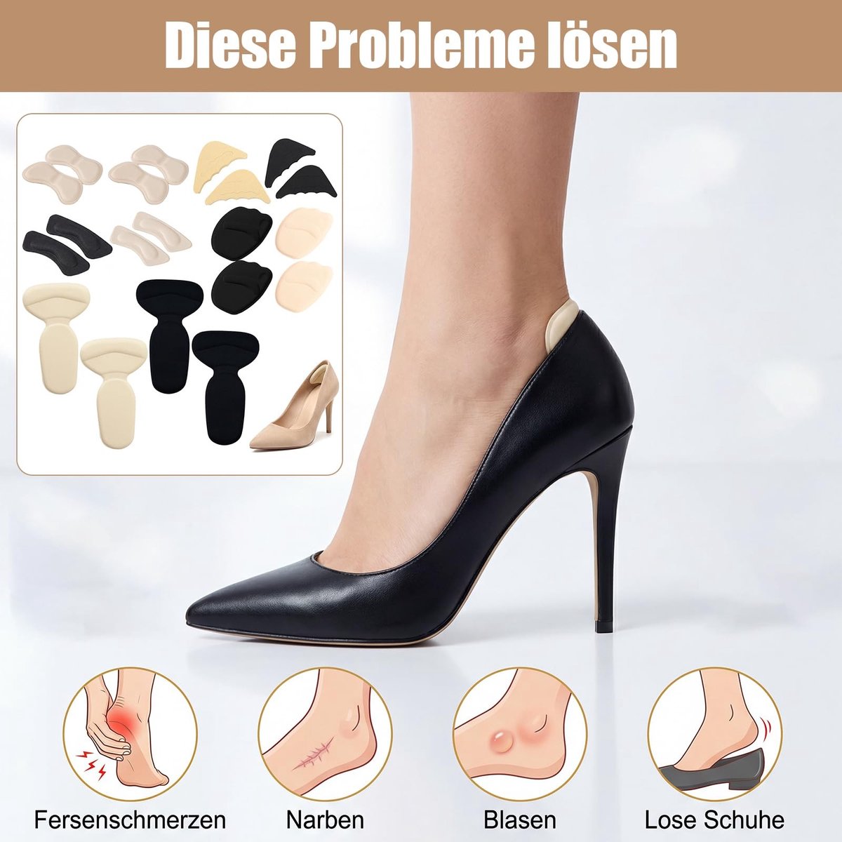 ONF3 - Hakkenkussens - Inlegzolen voor Dames en Heren - Comfortabele Schoenen Accessoires - Perfect voor lange dagen - Ondersteuning voor voeten...