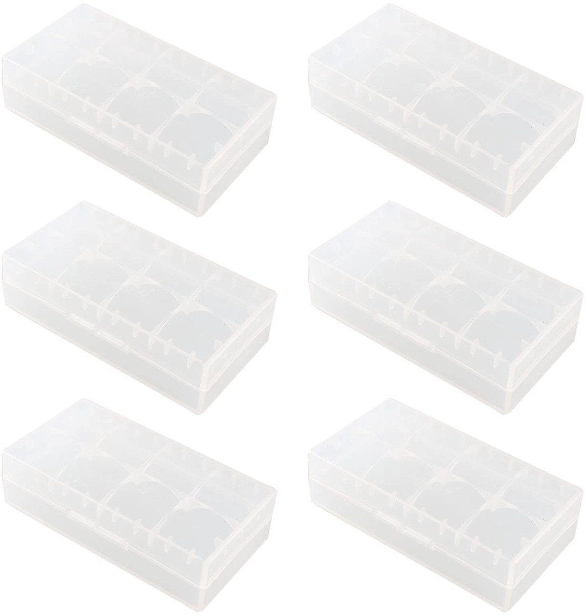Allecto - Batterijopslagdoos - 6-delige Organizer - Transparant - Voor 18650 en CR123A Batterijen - Handig en Ruimtebesparend - Ideaal voor Thuisge..