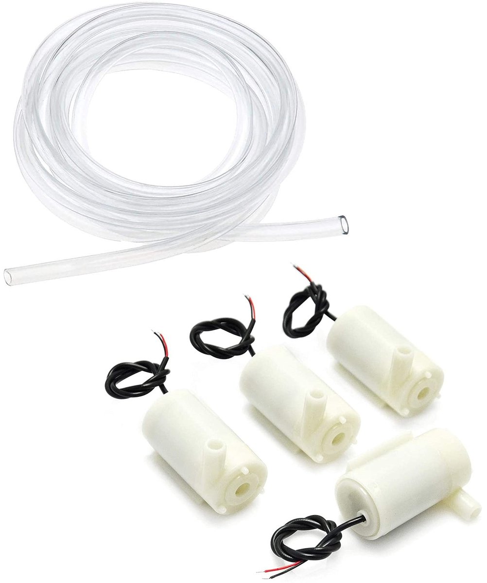Allecto - Mini Waterpomp - DC 3V/5V - Laag Geluid - Met Slang van 3m - Voor Aquarium en Tuin - Ideaal voor Watercirculatie