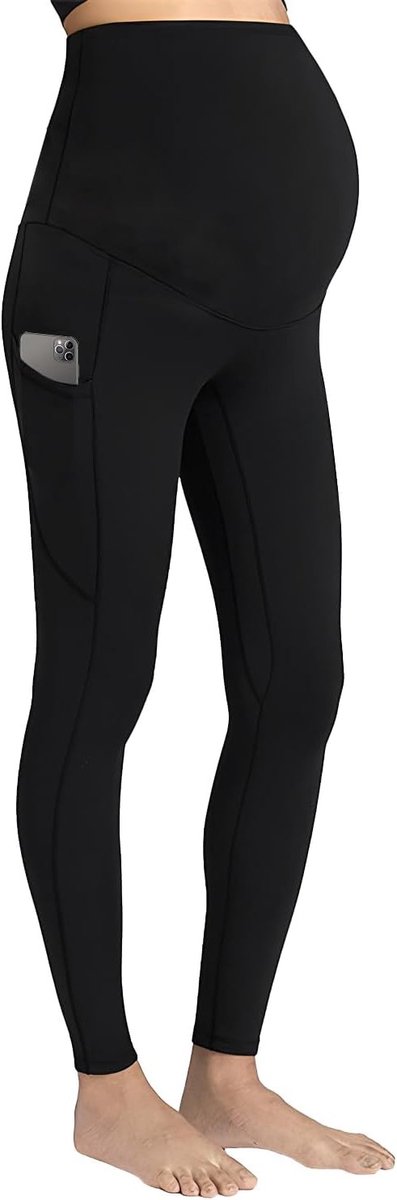 Zwangerschapslegging Hoge Taille - Rekbare Zwangerschapsbroek - Yogabroek - Trainingslegging met Zakken - Comfortabele Zwangerschapskleding - Perfecte Pasvorm voor Groeiende Buik