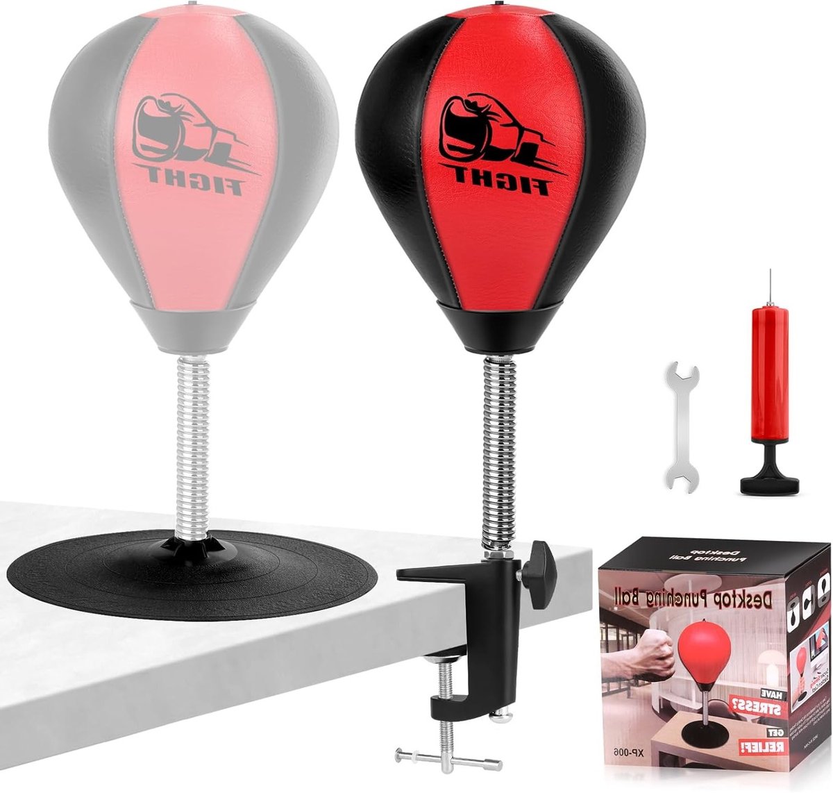 Desktop Punching Bag met Sterke Zuignap en Bureauklem, Ideaal voor Stressverlichting en Snelheidstraining, Perfect Cadeau voor Vrienden en Collega's