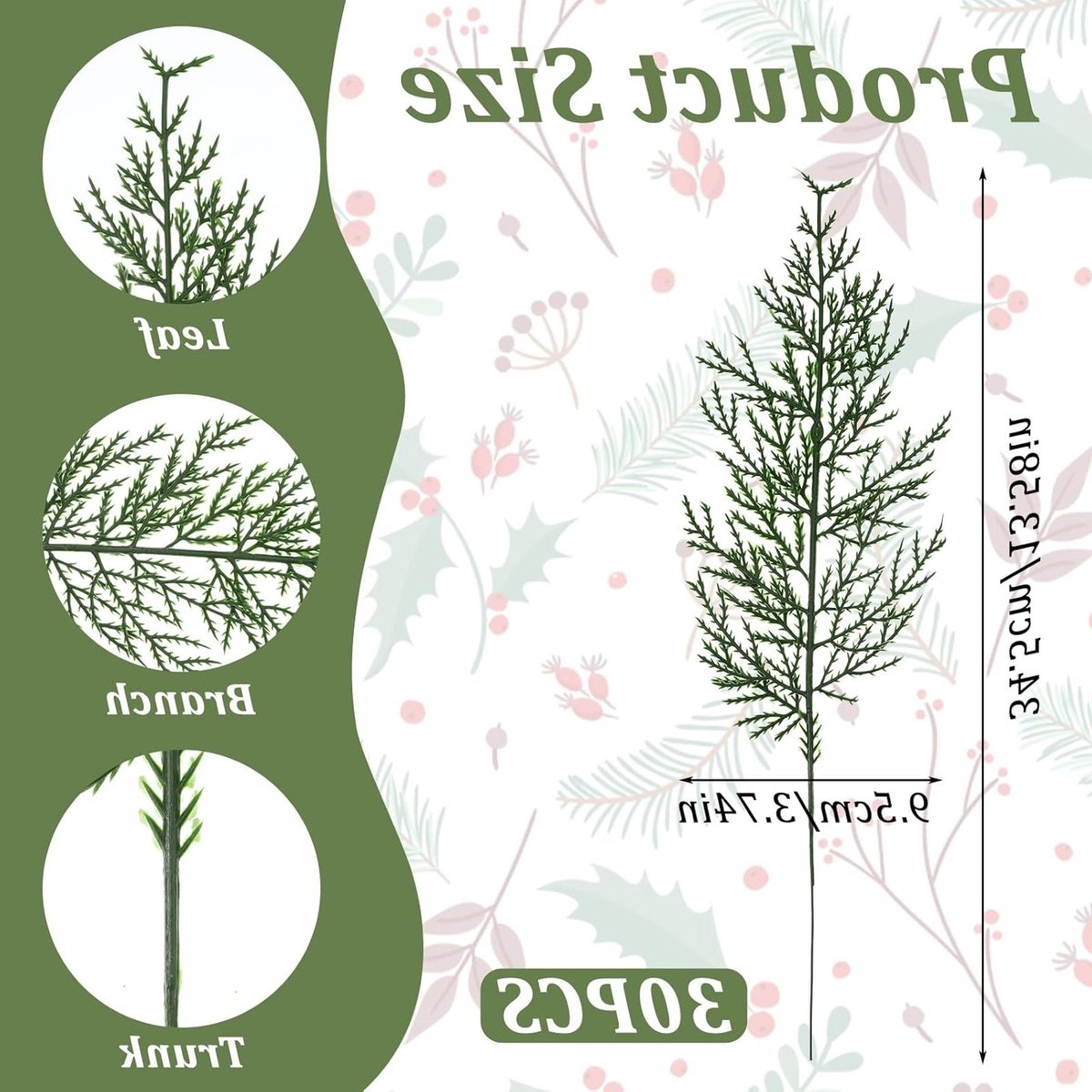 30 Stuks Kunstmatige Dennentakken, Groene Kerstkrans, Decoratieve Takken voor Centerpieces en DIY Projecten – foto 4