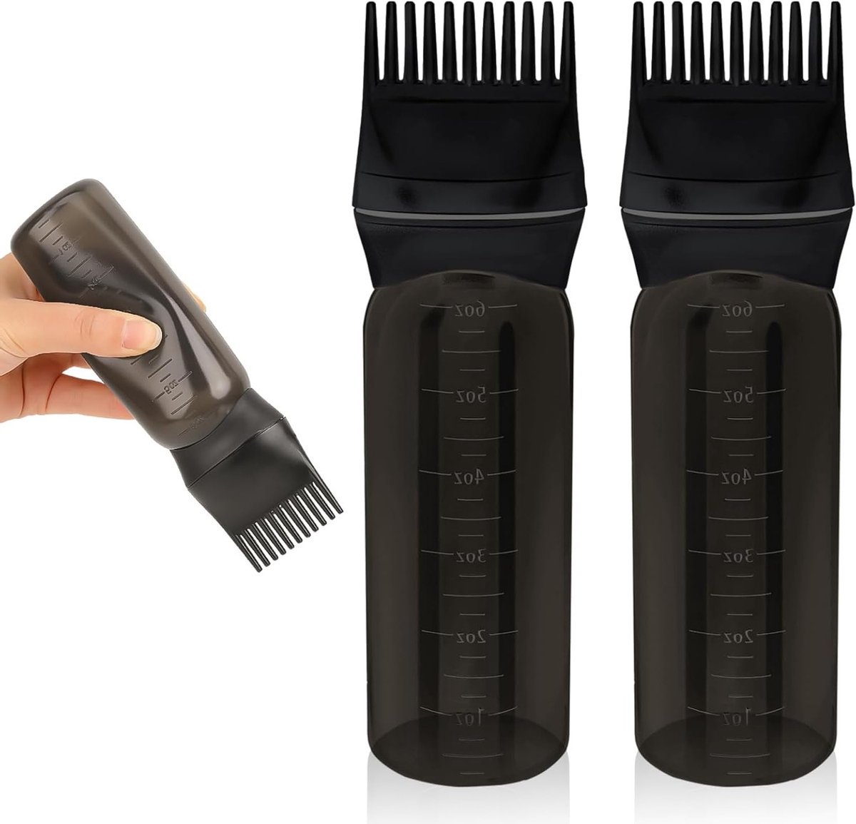 2 Stuks Haarverf Applicator Fles 180ml met Kam - Ideaal voor Haarverf, Shampoo en Olie Toepassing