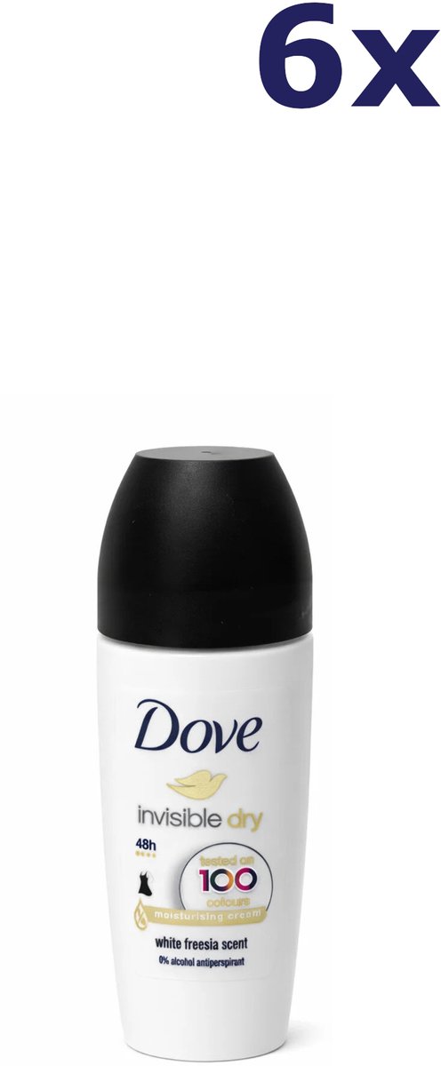 6x Dove 50ml Roll On Invisible Dry deodorant