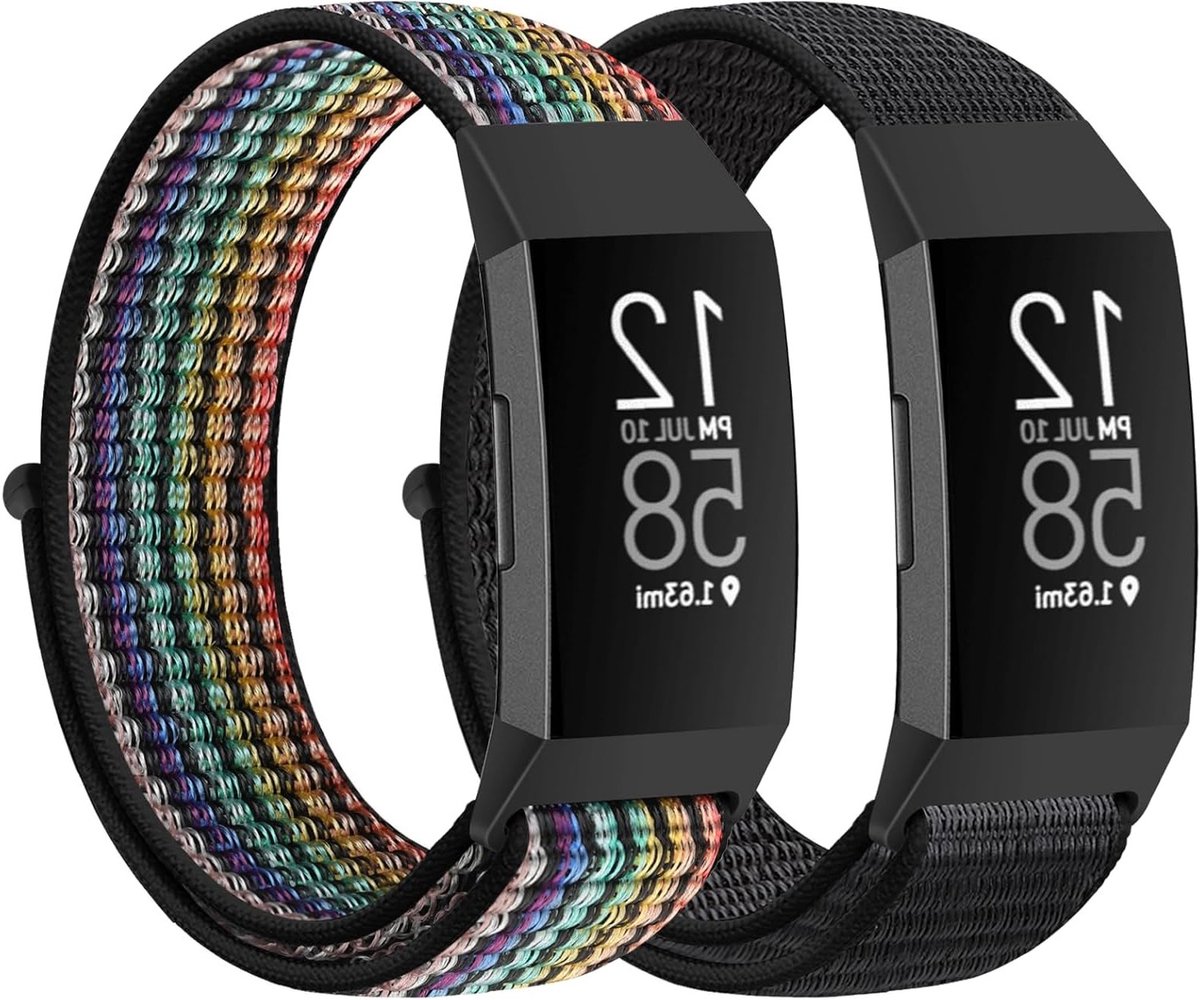 Zachte en Ademende Nylon Vervangband voor Fitbit Charge 4/3/SE, Sportieve Polsband voor Dames en Heren, Comfortabel en Duurzaam