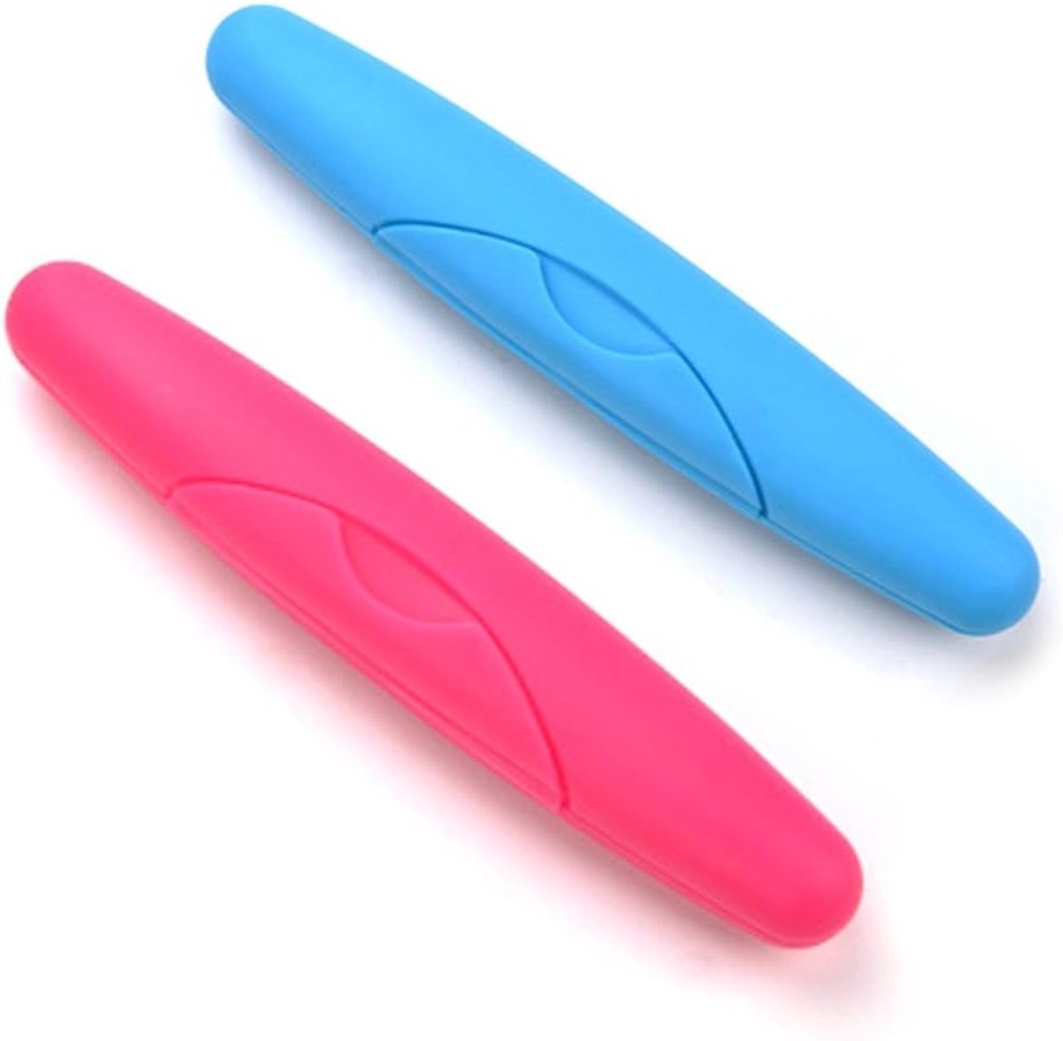 Tandenborstelhouder Set van 2 - Draagbare, Lichtgewicht Reisaccessoires in Blauw en Roze voor Hygiëne en Bescherming