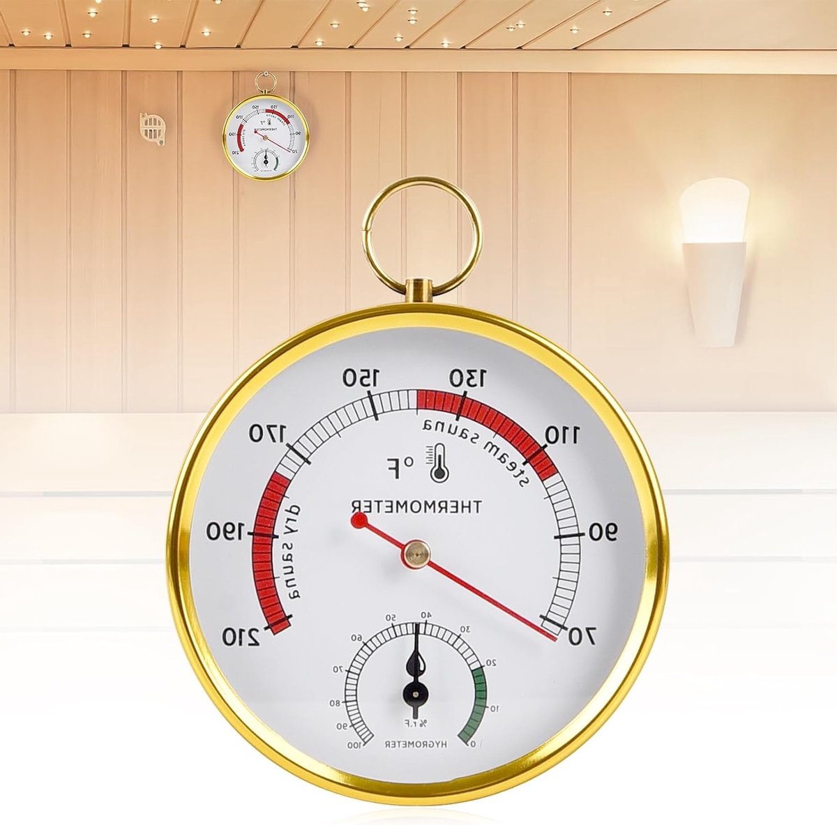2-in-1 Sauna Thermometer en Hygrometer voor Nauwkeurige Temperatuurmeting in de Sauna, Wandmontage, Ideaal voor Stoomsauna en Thuisgebruik