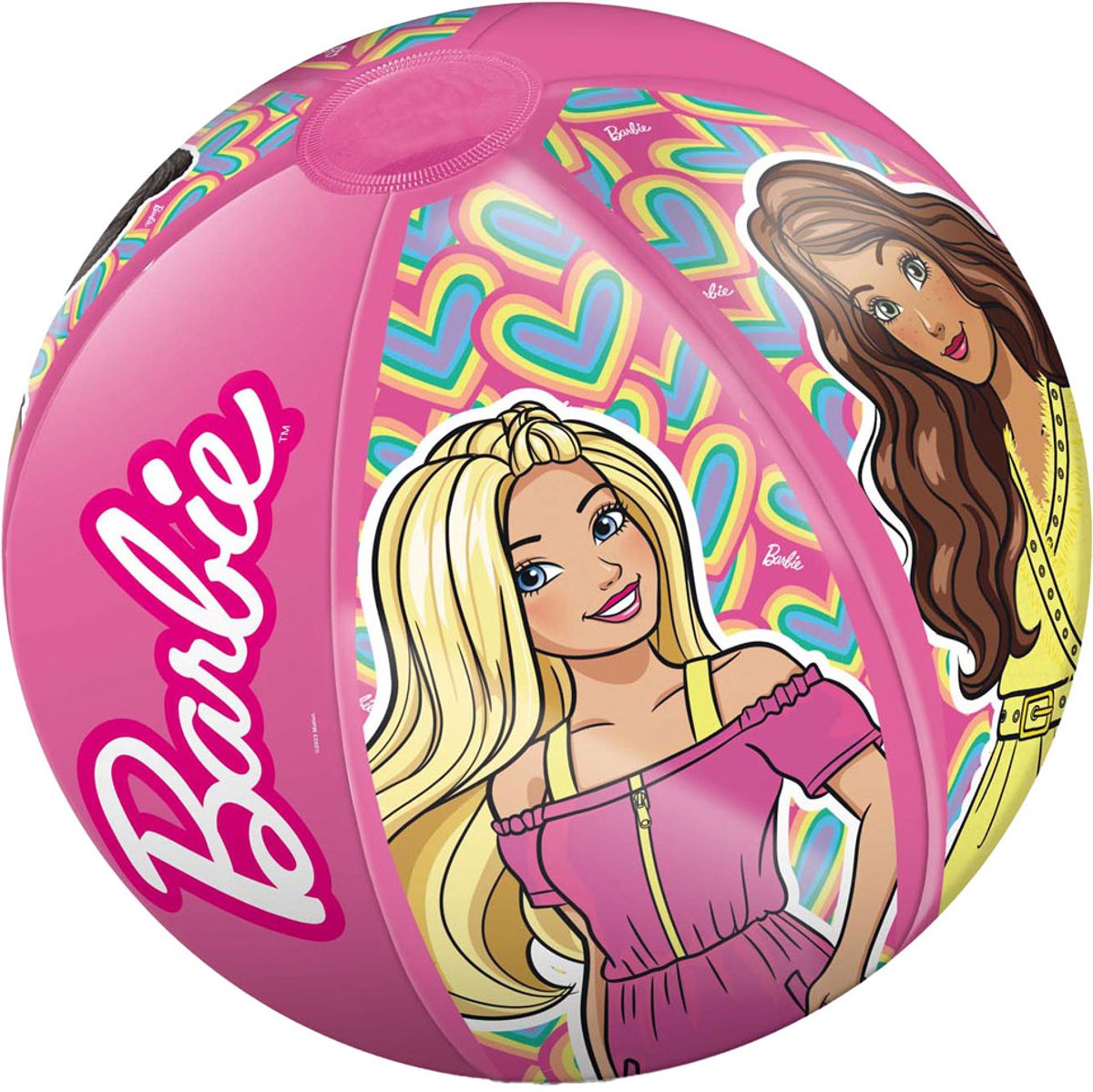 Mondo Barbie strandbal 50cm - roze speelgoedbal voor kinderen.