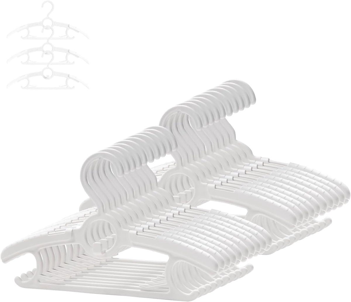 Babyhangers - Kinderhangers Peuter - Kleding Opbergen - Verstelbare Anti-slip - 20 stuks - Wit