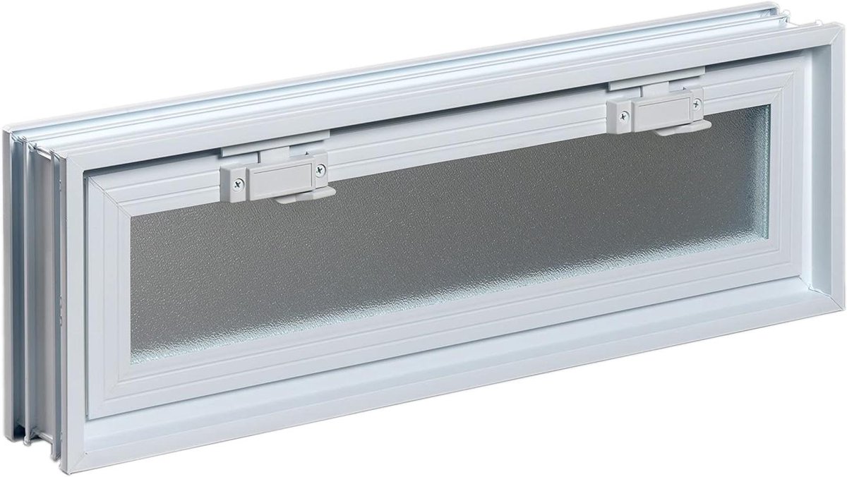 Ventilatie Raam - Muurrooster Ventilatie - Muur Ventilatie - Dubbel Glas - 58 x 19 x 8 cm - Wit