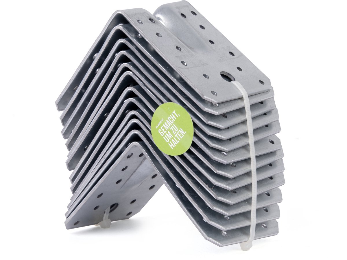 Alberts Hoekverbinder 105 x 105 x 90 mm met kraal, 12 stuks