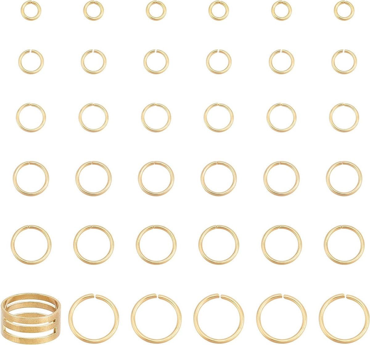 120 Stuks Open Verbindingsringen in 6 Maten van RVS voor Sieraden Maken - 4-10mm Jump Rings