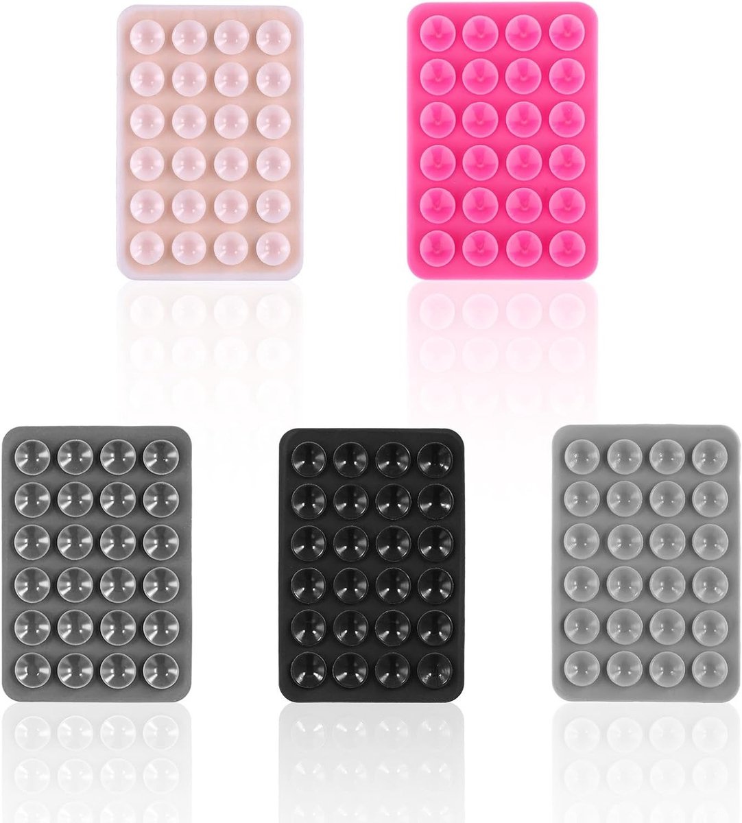 Vijfstuks telefoon zuignap houder, silicone zuignap telefoonhouder, plakkerige grip voor selfies en video's, geschikt voor verschillende telefoons en gebruiksgemak